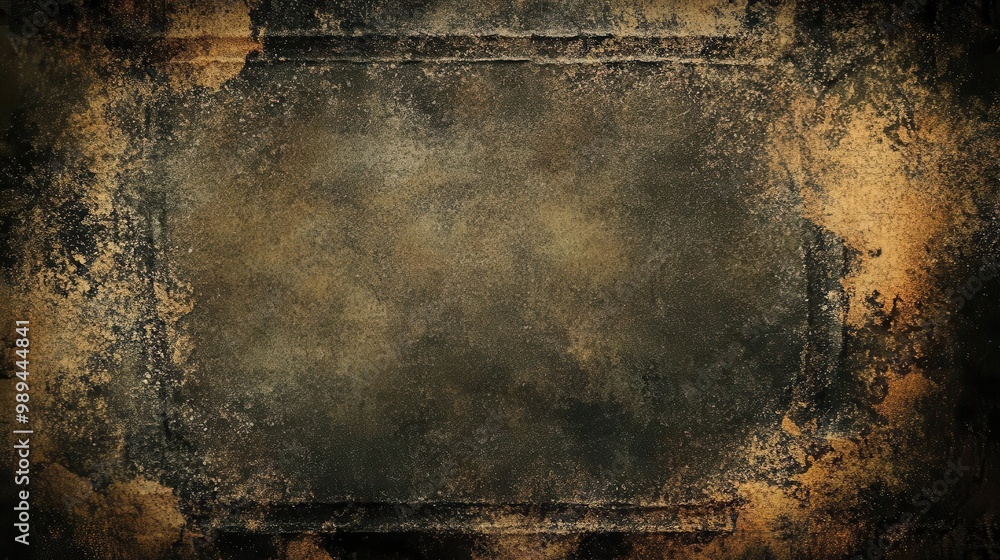 Aufkleber grunge dark frame with gritty texture abstract banner background for text or image