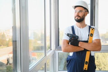 portrait of a window installation worker