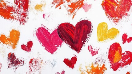 handwritten love notes and hearts painted on white background romantic valentines day gesture affectionate message from the heart passionate relationship expression heartfelt emotions art