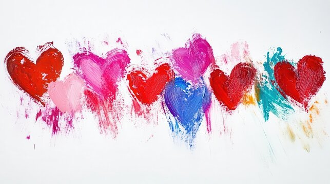 handwritten love notes and hearts painted on white background romantic valentines day gesture affectionate message from the heart passionate relationship expression heartfelt emotions art
