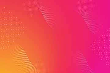 Abstract background with pink, orange gradient and white lines.