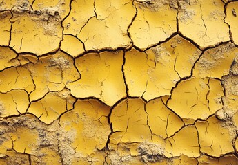 Cracked Yellow Clay Texture Background