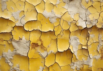 Cracked Yellow Paint Texture Background