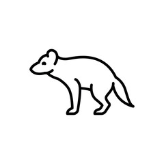 Tasmanian devil black line illustration. Animals of Australia.