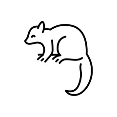 Australian kuzu black line illustration. Animals of Australia.
