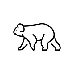 Koala black line illustration. Animals of Australia.