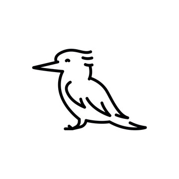 recommend clip art: Kookabarra black line illustration. Animals of Australia.