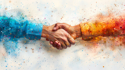 Abstract handshake symbolizing connection and collaboration

