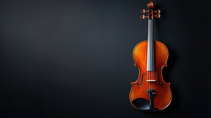 Fototapeta premium A captivating brown violin surrounded by electric energy, highlighting exquisite craftsmanship and a mystical atmosphere of sound