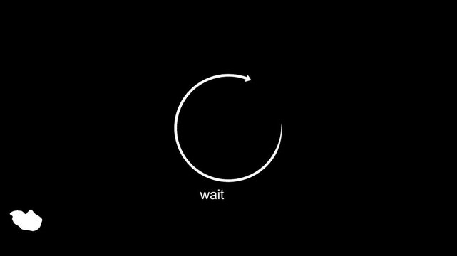 waiting icon animation. Please wait looping circle icon animation on looping background.