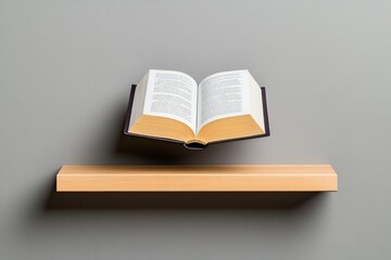 A solitary book placed on a minimalist shelf, representing the quiet power of knowledge and learning