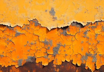 Obraz premium Orange Rusty Metal Texture With Cracked Paint