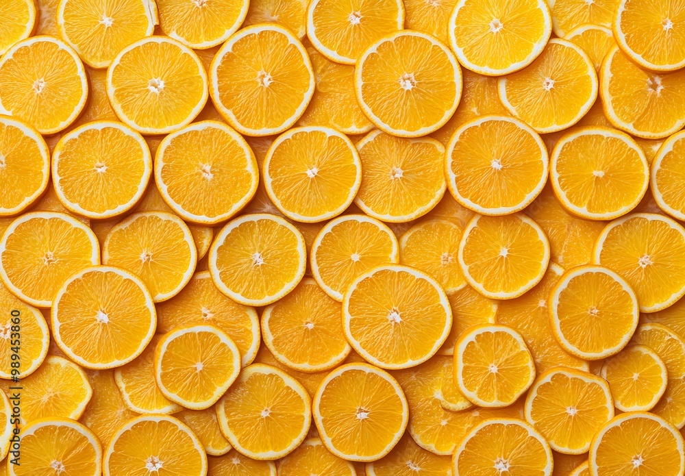 Canvas Prints Vibrant Orange Slices Pattern Background