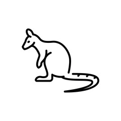Wallabies black line illustration. Animals of Australia.
