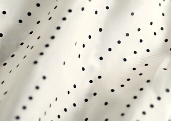 White Fabric Texture With Black Polka Dots