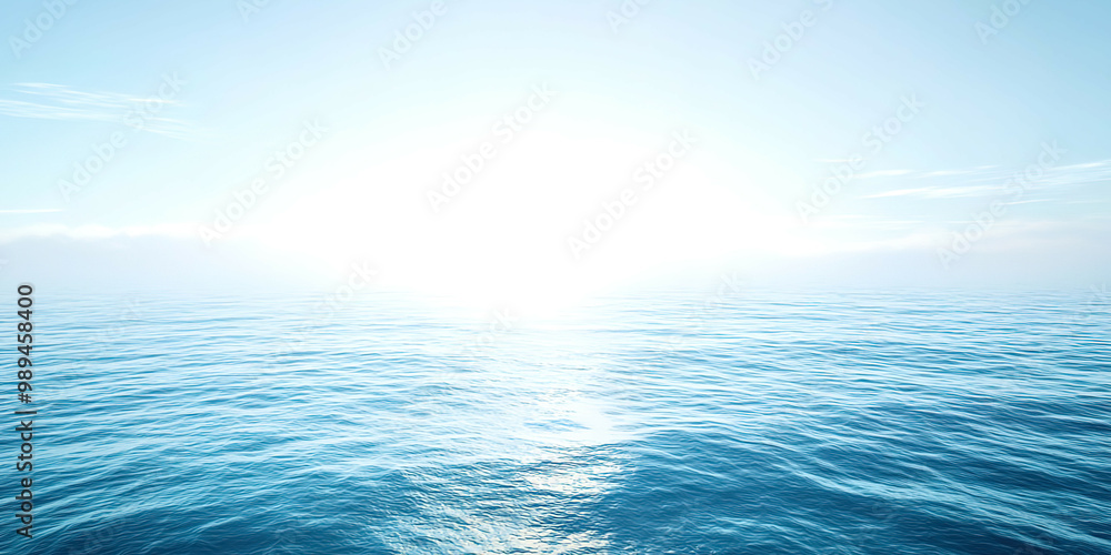 Poster the image is of a calm body of water with a blue color