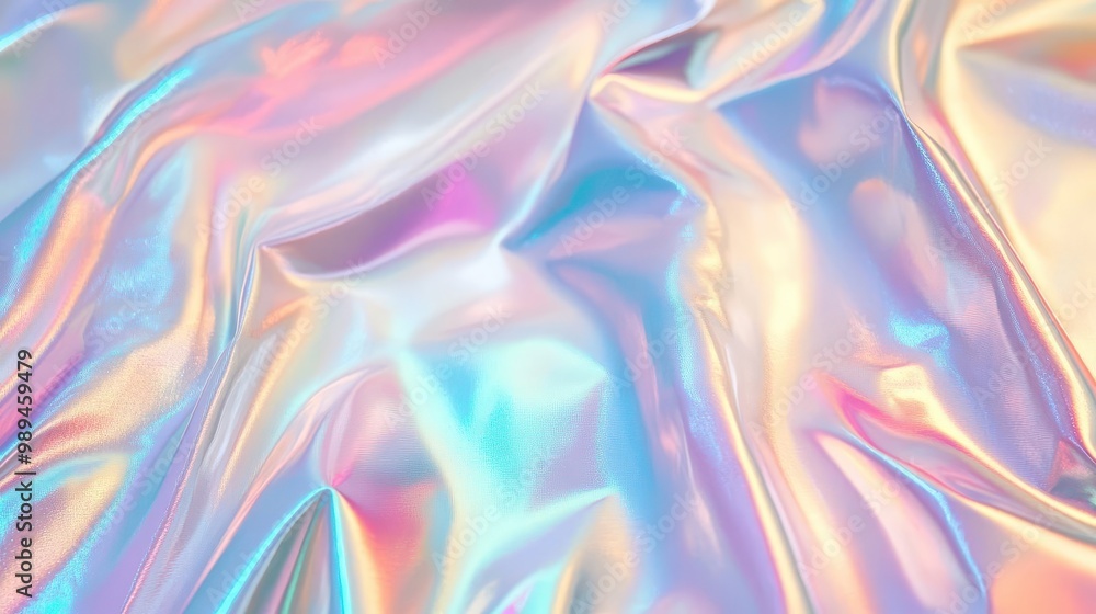 Aufkleber iridescent white holographic background with pearlescent gradient and foil effect abstract