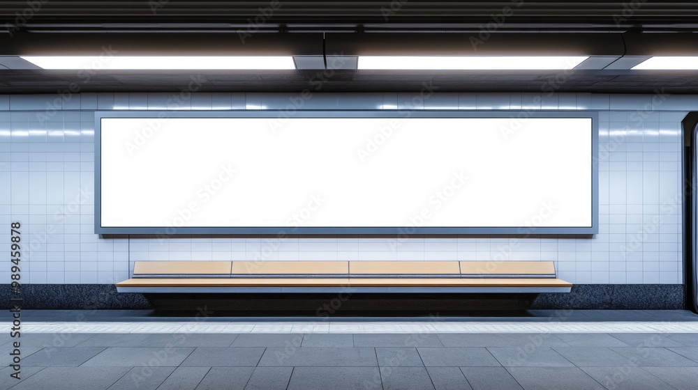Poster a lightbox display featuring a white blank area suitable for advertisements a subway mock up design