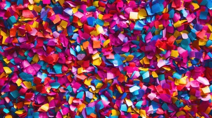 joyful confetti explosion multicolored paper bits festive atmosphere party background celebratory mood