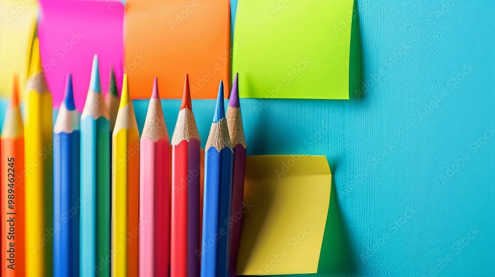 Aufkleber the image depicts a collection of colorful blanc empty sticky notes attached to a wall or board.