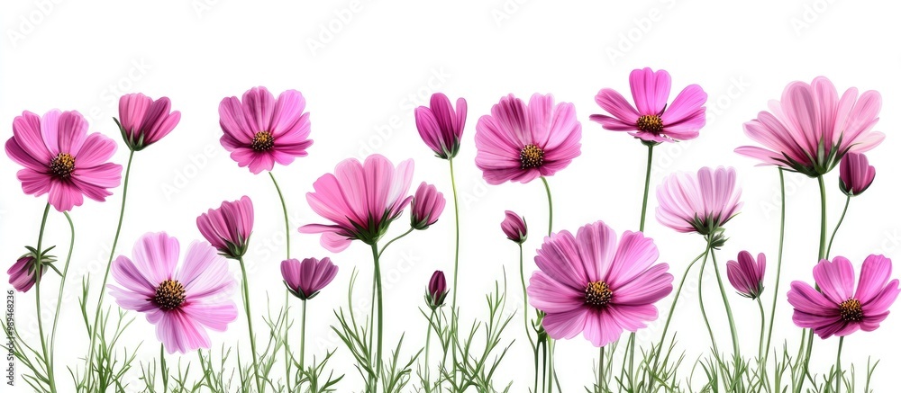 Poster spring template featuring an array of osteospermum flowers elegant design for seasonal themed projec