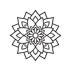 Mandala line art vector, black and white line art, vector and illustration