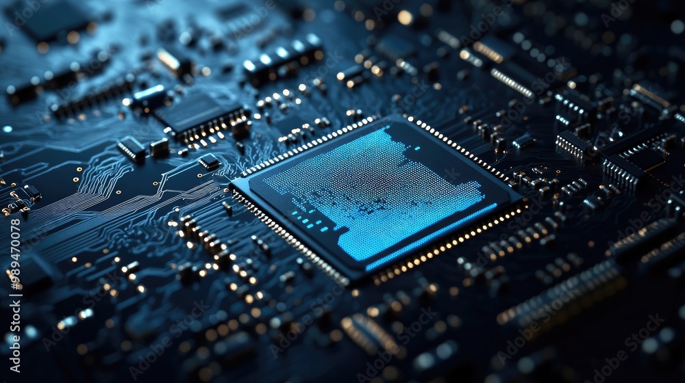 Poster a microchip featuring a central processing unit symbolizes south sudan s outline against a dark back