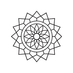 Fototapeta premium Mandala line art vector, black and white line art, vector and&nbsp;illustration
