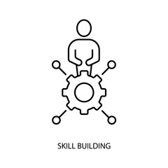 skill building concept line icon. Simple element illustration. skill building concept outline symbol design.