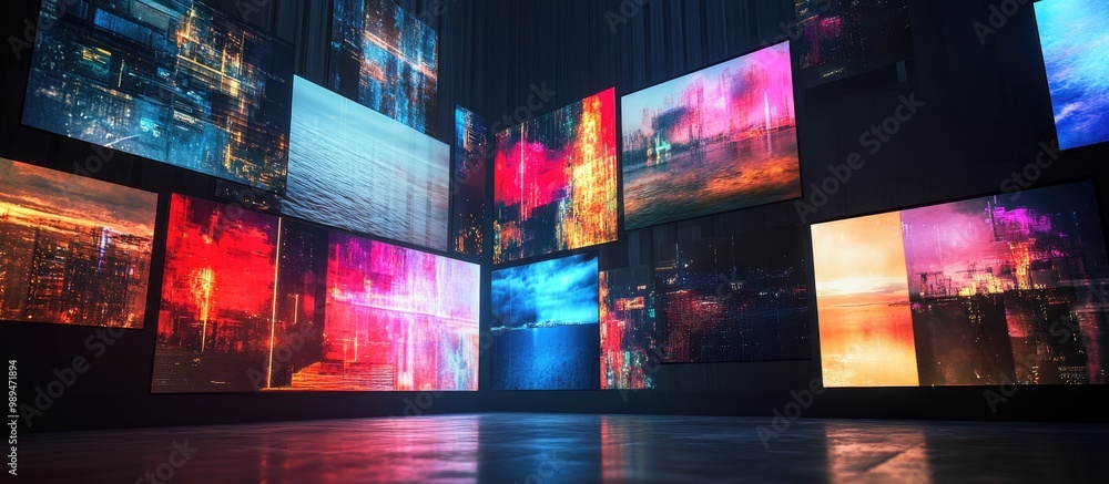 Poster 4k resolution television display showcasing a comparison of different resolutions 3d render