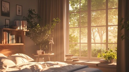 Obraz premium A cozy Scandinavian bedroom 