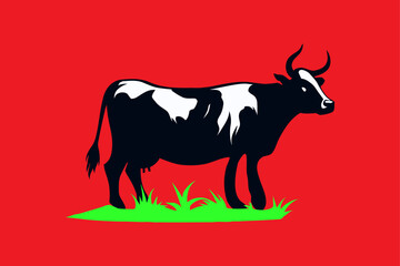 bull silhouette vector illustration.