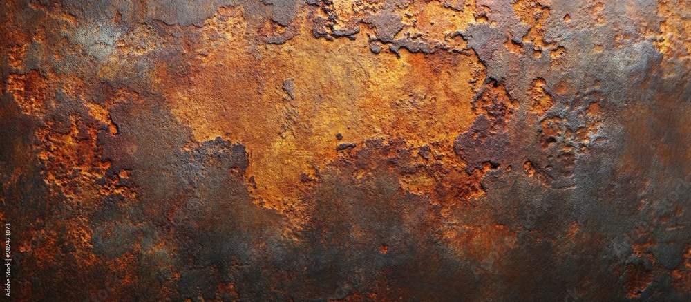 Poster rusty iron surface with a textured pattern and weathered appearance