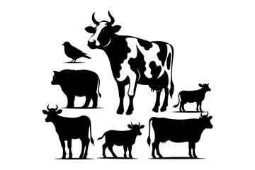 Cow silhouettes