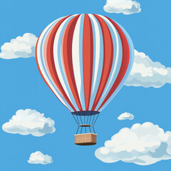 Fototapeta premium Illustration eines Heißluftballons, Generative AI