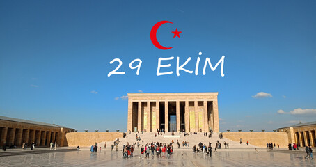 Ankara - September 22, 2024: Translation: Happy 101st Anniversary of the Republic of Turkey...