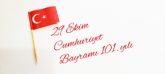 Ankara - September 22, 2024: Translation: Happy 101st Anniversary of the Republic of Turkey...