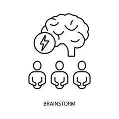 brainstorm concept line icon. Simple element illustration. brainstorm concept outline symbol design.