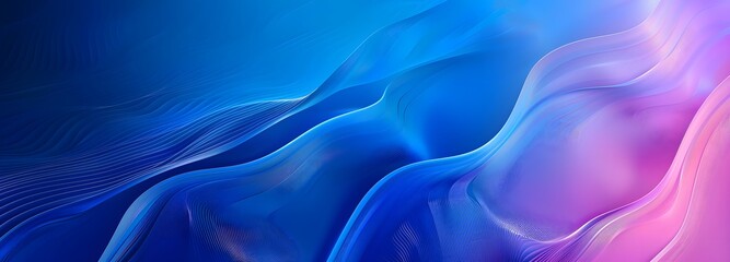 Obraz premium Abstract Blue Wavy Lines Gradient Background