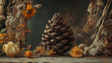 Autumnal Pine Cone Bouquet