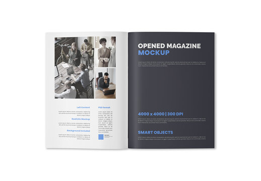 Opened Magazine Mockup