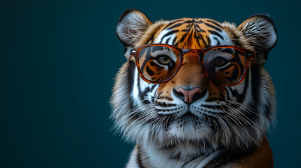 Tiger with Glasses Illustration