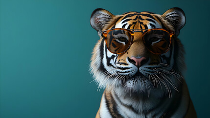 Tiger Wearing Sunglasses Illustration