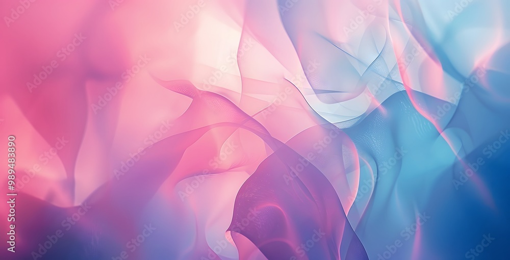 Canvas Prints Abstract Blurred Shapes Pink Blue Gradient