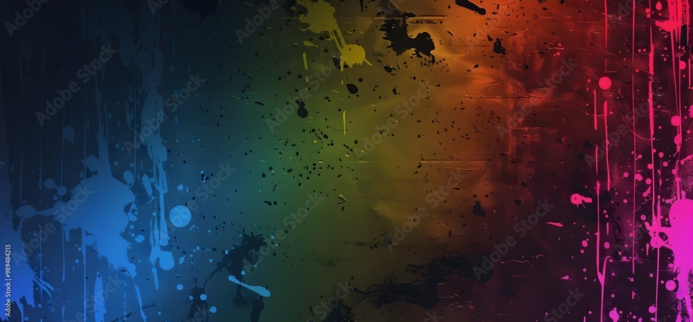 Sticker Abstract Neon Rainbow Gradient Background