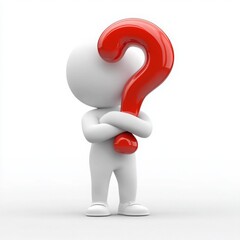 3d human with a red question mark