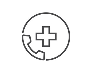 medical assistance line icon. call doctor icon. emergency call medicine symbol. doctor on call. isolated vector image in simple style
