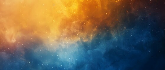 Abstract Blue Orange Gradient Background With Stars