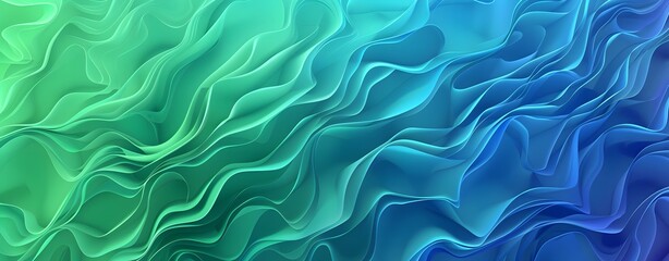 Obraz premium Abstract Blue Green Gradient Wavy Background