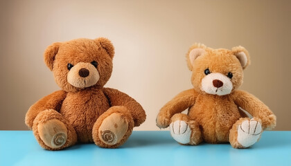 Teddy bear isolated on minimalist background. Children's Toys